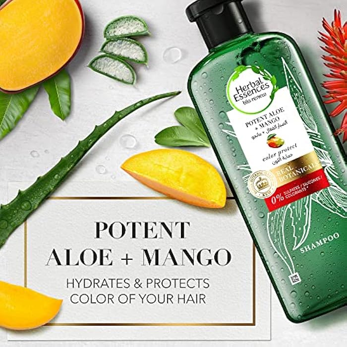 Herbal Essences Sulfate Free Potent Aloe + Mango Shampoo & Conditioner For Dry Hair And Frizzy Hair, 400 Ml - Image 3